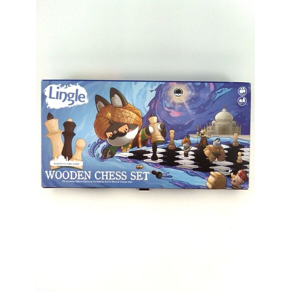 Lingle Deluxe Foldable Wooden Chess Set In Traveling Case - Picture 5 of 5